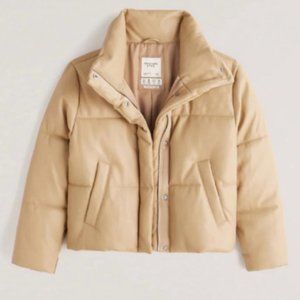 A&F Vegan Leather Mini Puffer